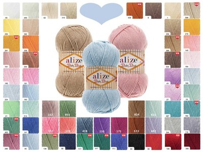 100g Strickgarn ALIZE Baby Best uni Babywolle Wolle Antipilling, freie Farbwahl 