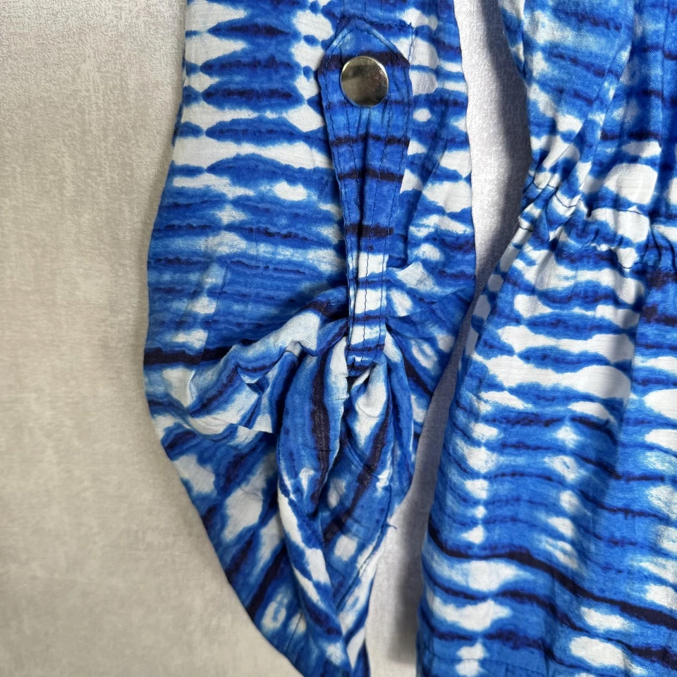 Ruby Rd Jacket Womens 14 Blue White Zip Front Drawstring Waist Lightweight - Image 2 of 4