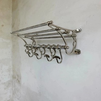 Rack Luxus Französische Garderobe Gepäck Zug Wandmontage Nickel 24'' Zoll Rack