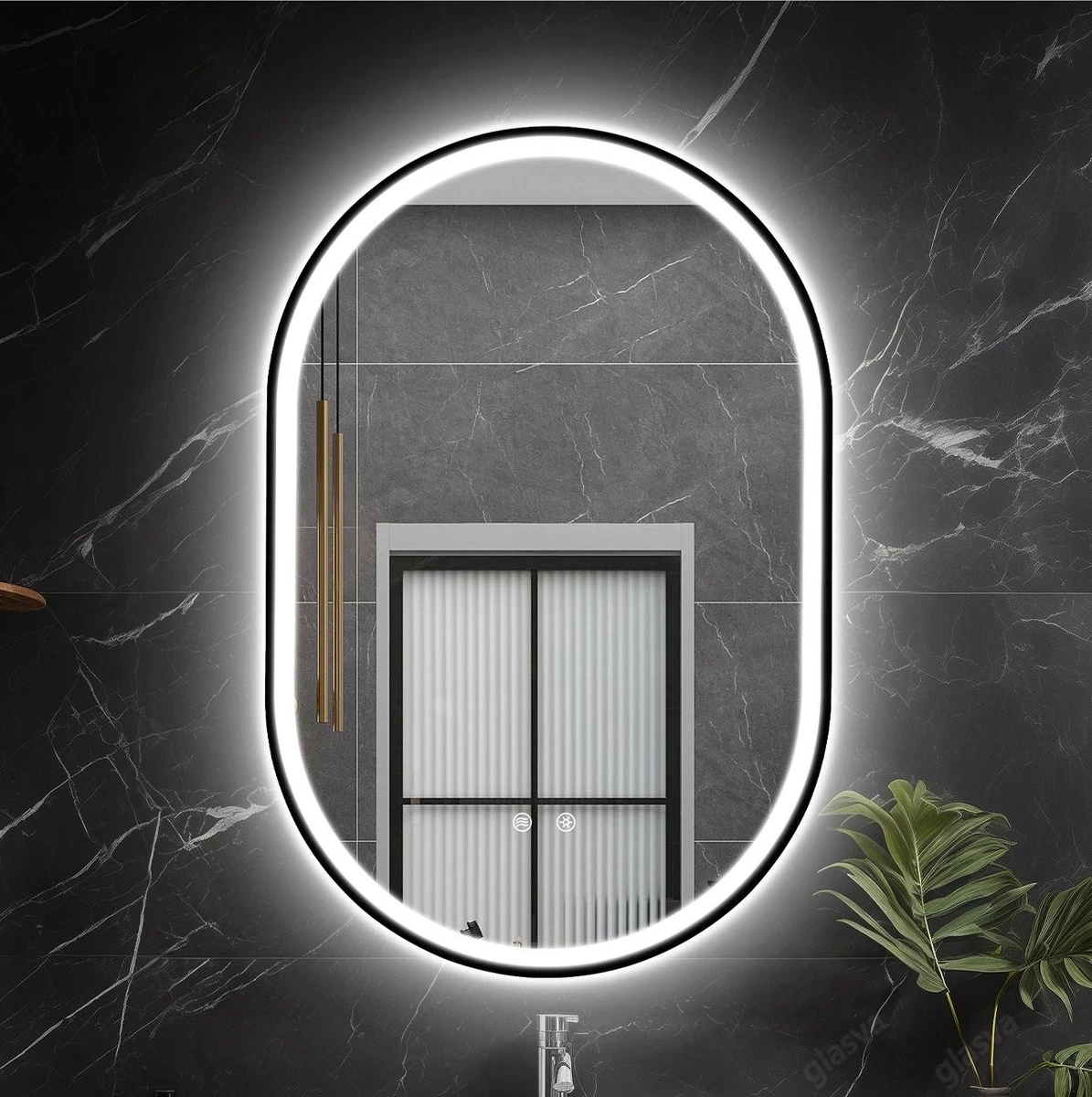 LED Bad Spiegel mit Beleuchtung 3 Lichtfarben Dimmbar Badezimmerspiegel IP44