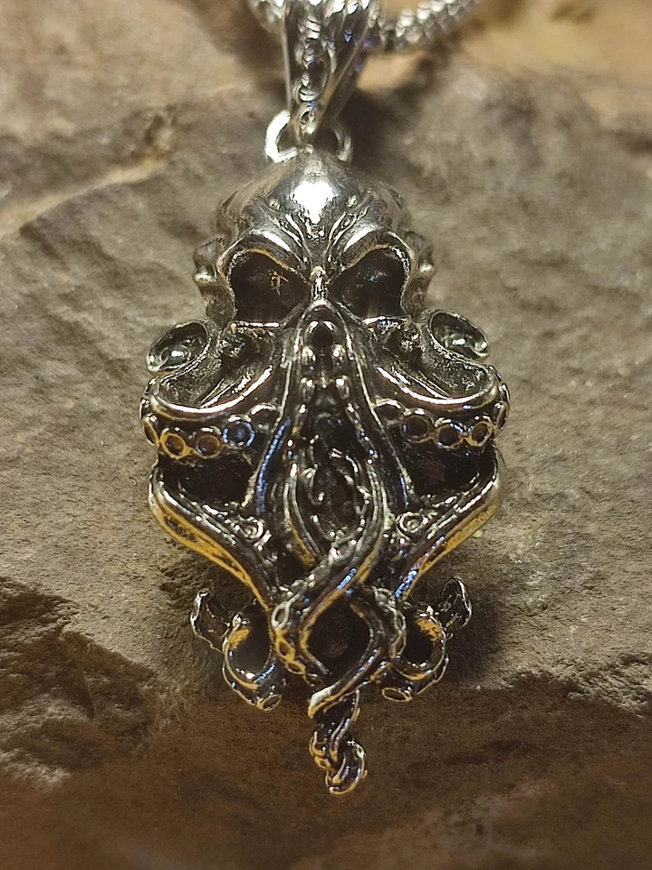 Herren Halskette in Silber Oktopus Kraken Pirat Seemann Talisman - Bild 4 von 4