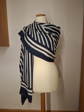 MARC O'POLO Tuch/ Schal, blau/weiß/gemustert, 185x110cm, 100% Modal