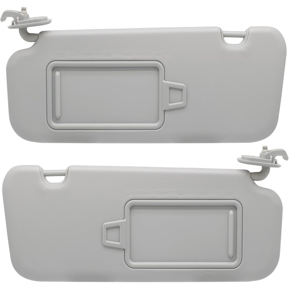 Pair Driver & Passenger Gray Sun Visor with Mirror for 2017-2019 Hyundai Elantra