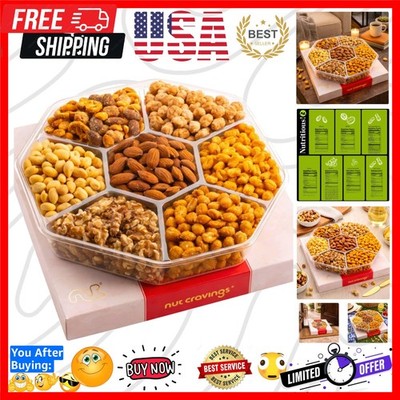 Easter Mixed Nuts Gift Basket in Red Gold Classic Box 7 Assortments, 1 LB Ram...