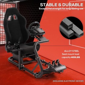 Supllueer Racing Simulation Cockpit With Seat Adjustable Fit Logitech G920 G923