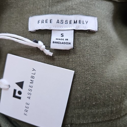 Free Assembly Utility Shorts Romper Deep Olive Green Short Slv 4”Inseam Sz S NWT - 第 11/13 張圖片