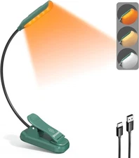 Glocusent Willow Book Light for Reading in Bed, 10LED Bright Green 
