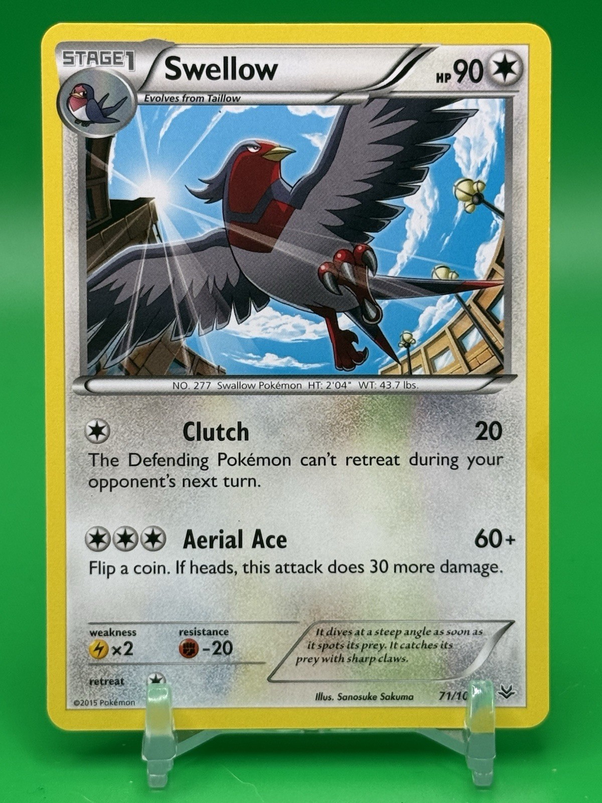 Swellow (71) Rare XY - Roaring Skies 71/108 Pokemon VLP LP Free Shipping G3