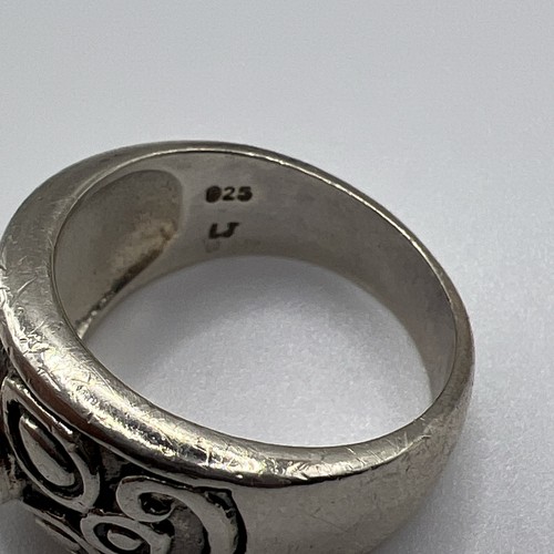 Vintage Sterling Silver Amethyst Ring Signed LJ Size 7 - Picture 4 of 7