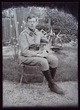 France Military In Uniform Photo Negative C1930 Glass Plaque Vintage V40N3