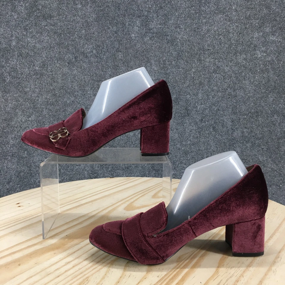 Bandolino Heels Womens 6 M Pump Burgundy Slip On Casual Almond Toe Block Heels - Image 2 of 4