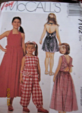 McCall's 7102 LITTLE GIRLS DRESS ROMPER JUMPSUIT Sewing Pattern Uncut Size 2-4