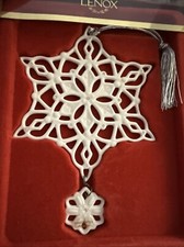 Lenox Annual 2014 White Winter Gemmed Snowflake Christmas Tree Ornament in Box