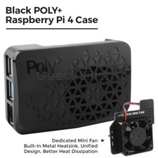 Black POLY Raspberry Pi 4 Case Come with heatsink and PWM controllable Fan 