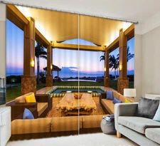 3D Sea Pavilion 89 Blockout Photo Curtain Printing Curtains Drapes Fabric Window