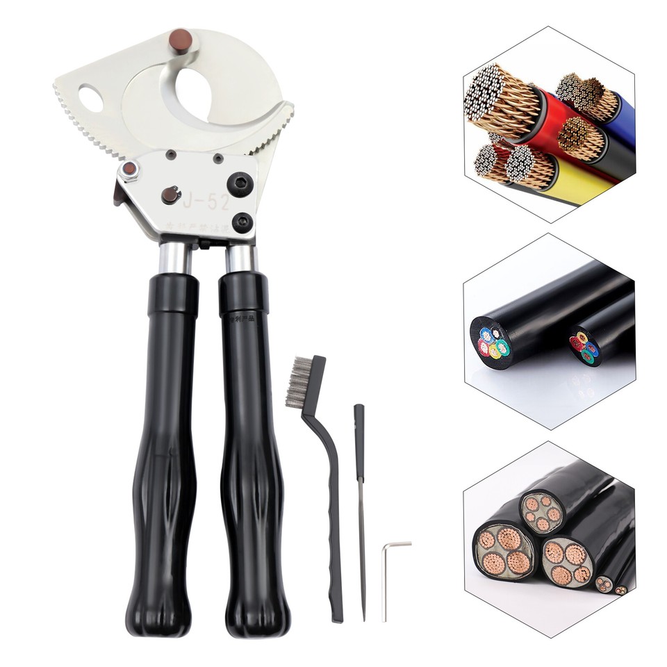 Ratchet Cable Cutter Ratcheting Copper, Aluminum & Armored Wire Cut
