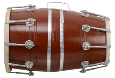 wooden dholak 18 Inch  Measures 50.8 x 25.4 x 12.7 cm