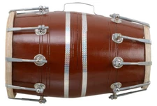 wooden dholak 18 Inch  Measures 50.8 x 25.4 x 12.7 cm