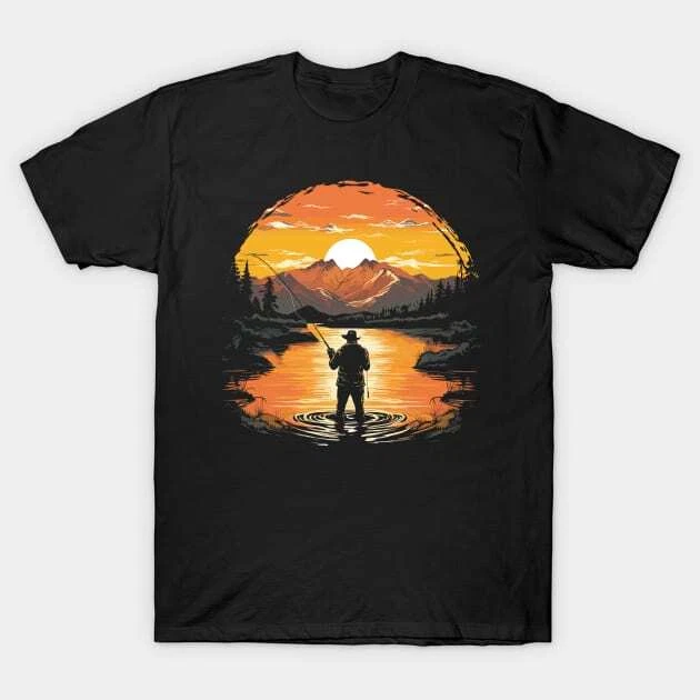 Vintage Sunset Fly Fishing Made in Australia T-Shirt