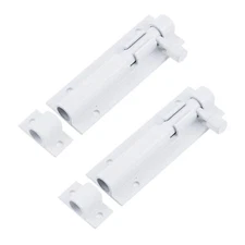 3" Slide Bolt Latch White Security Lock 2 Pack Inside Door Locking Latch