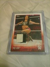 WWE DIVA A.J. AJ LEE TOPPS 2015 AUTHENTIC SHIRT RELIC CARD 2 COLORS SUPER RARE!!