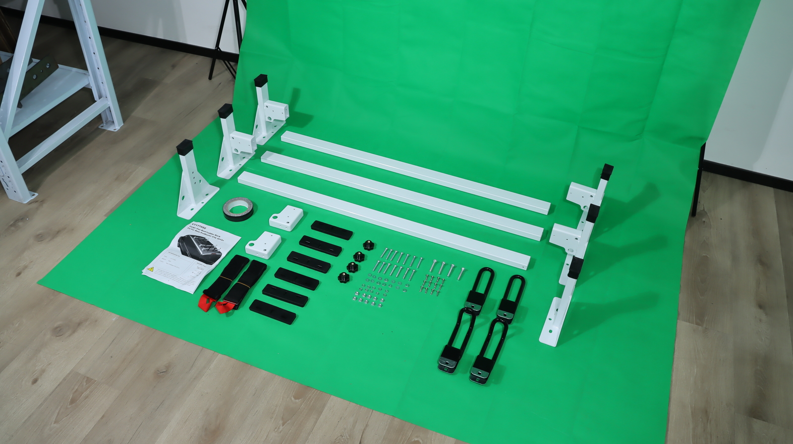 3 Bar Van Roof Ladder Rack 750lbs Load For RAM ProMaster City 2015+ White Steel