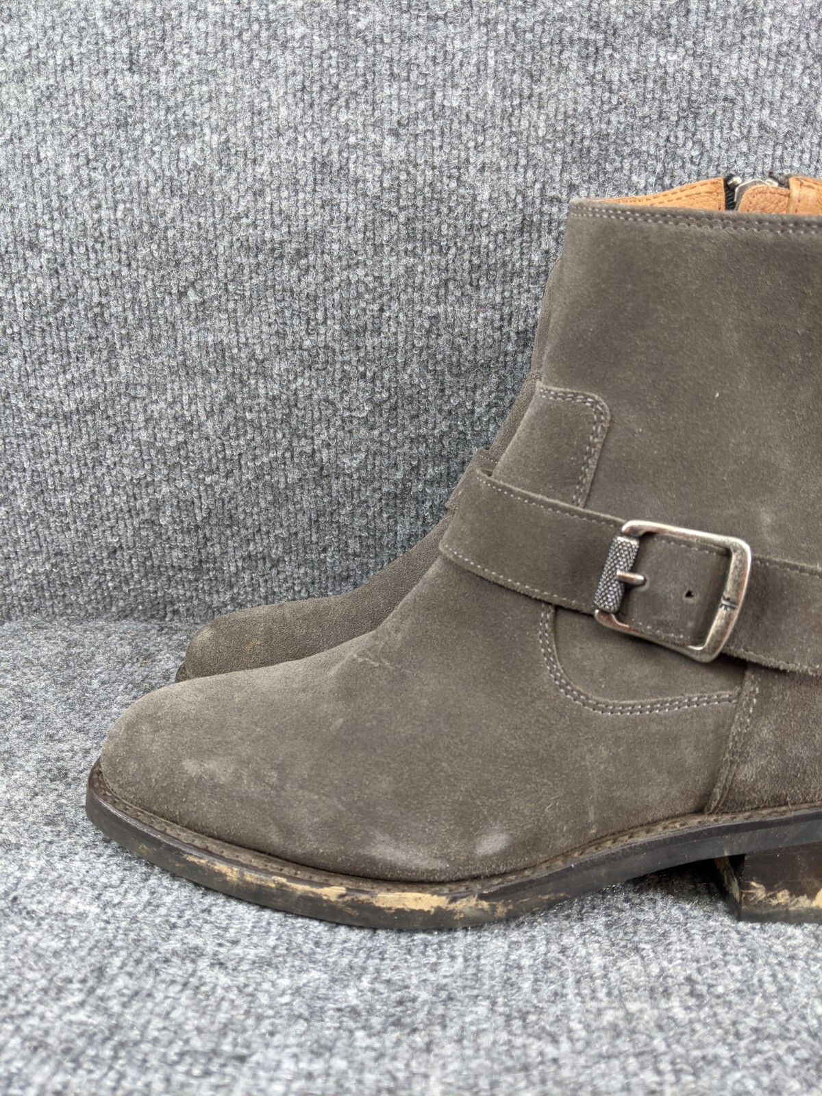 Frye Hannah Engineer Gray Suede Side 