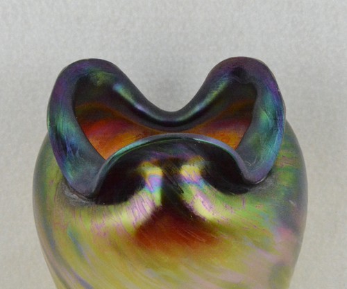 Rindskopf Art Glass Vase Multi Color Circa 1900 Polished Pontil (11") - Picture 2 of 9