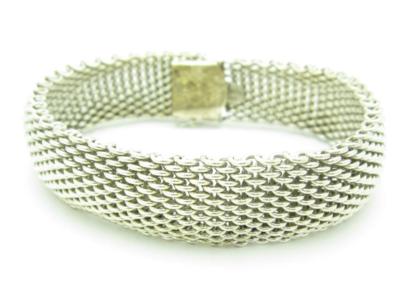 Pre-Owned Tiffany & Co. Mesh Soft Bangle Bracelet 54.0 Grams 17mm