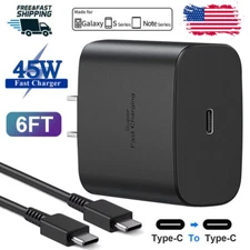 45W Super Fast Charger USB C, 45 Watt Type-C Android Phone 6ft, Black
