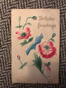 Antique 1910 Postcard - Birthday Greetings - free postage