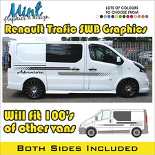 SWB ENAULT TRAFIC Camper Side Stripes Decals Stickers Van Graphics FREE P&P 054