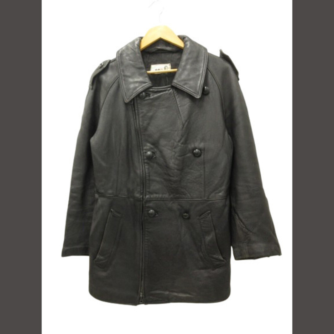 Vintage French Army 70s GIGA SPORT Motorcycle Leather Coat Euro 