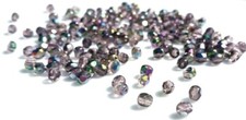 100 Pcs 4mm Czech Glass Fire Polished Faceted Beads - LIGHT AMETHYST VITRAIL