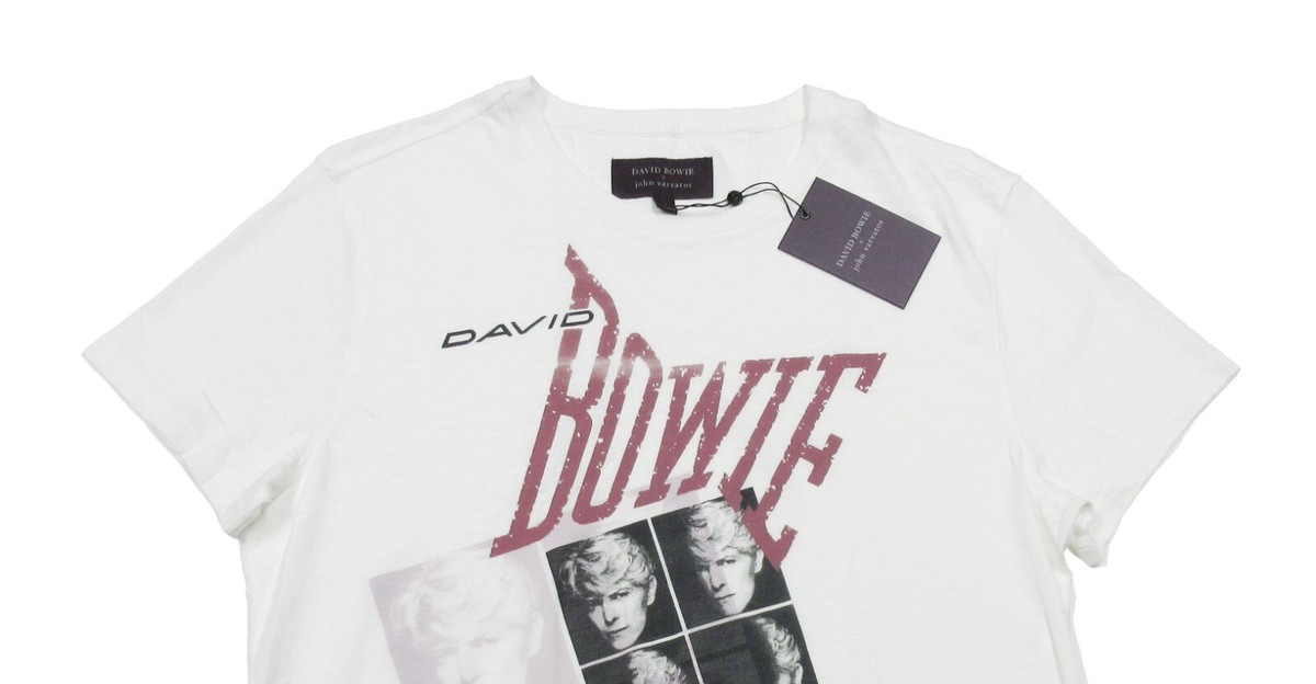 David Bowie x John Varvatos Men's Salt White Short Sleeve T-Shirt