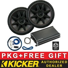 KICKER CXA1200.1 CAR AUDIO 1CH/MONO AMPLIFIER CVR152 15" SUBWOOFERS 4AWG AMP KIT