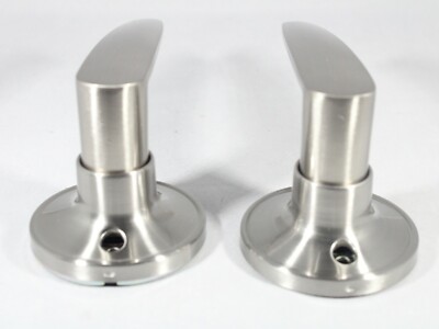 NIZADO 3 Pack Brushed Nickel Interior Door Handles, Non-Locking Passage
