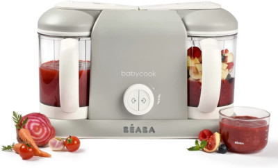 BÉABA Babycook Duo Babyroboter 4 In 1 Mixer-Dampfgarer Schnelle Dampfgarung Grau