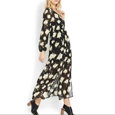 sheer floral maxi dress