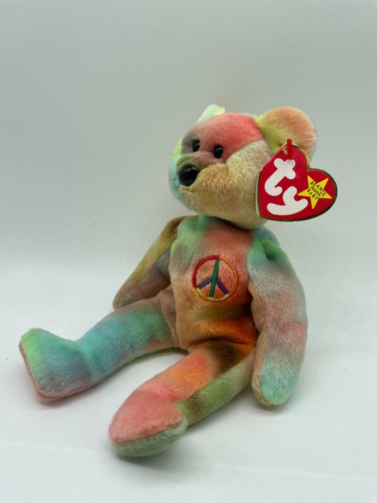 TY Beanie Baby PEACE THE BEAR 1996 Rare Beanie Baby Great