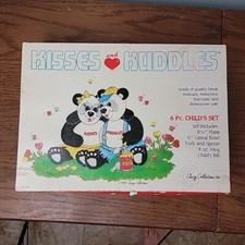 Vtg 1985 6 Piece Child  s Dish Set Panda Bears Melamine New Old Stock Taiwan