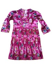 Vintage Amish Mennonite Girl's Dress 24" Chest Old Colony Pleated Purple Blue