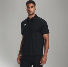 BNWT Under Armour Team Tech Polo Shirt Black Medium