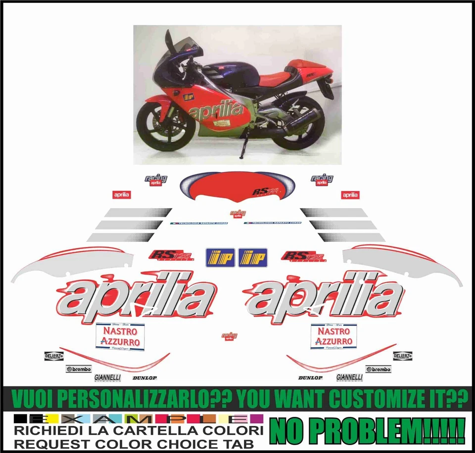 ADESIVI RS 125 1999 REPLICA VALENTINO ROSSI KIT COMPATIBILE