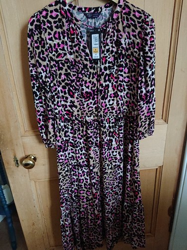 M&S Midi Dress, Size 6 Regular, Leopard Print, New With Tags