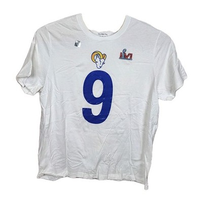 Los Angeles Rams Nike Matthew Stafford #9 Super Bowl LVI t Shirt XXL Men's White