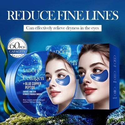 60 PCS UNDER EYE PATCHES EYE MASK DARK CIRCLES PUFFINESS COLLAGEN VITAMIN C ALOE