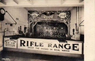 Portland OR Oregon c1910 Shooting Gallery Carnival RPPC Postcard COPY