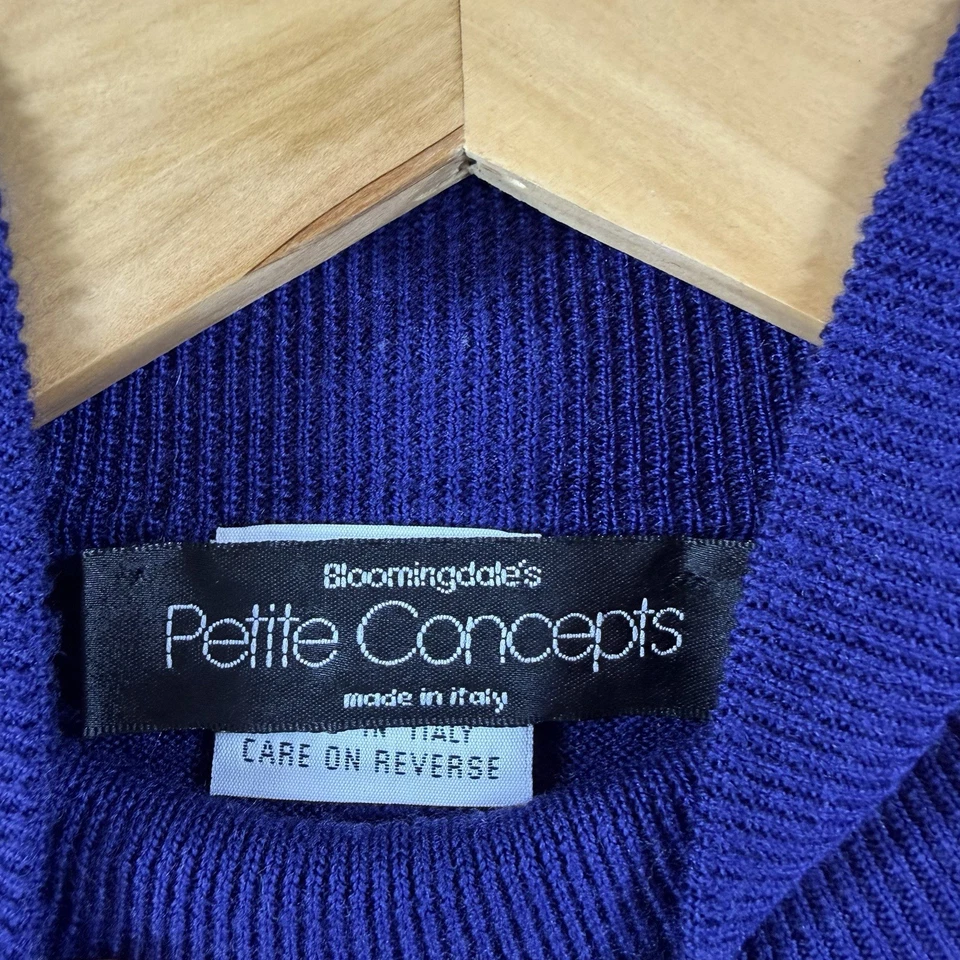 Acogedor suéter Preppy Bloomingdale’s Petite Concepts 100 % lana merino talla pequeña Foto 3 de 4