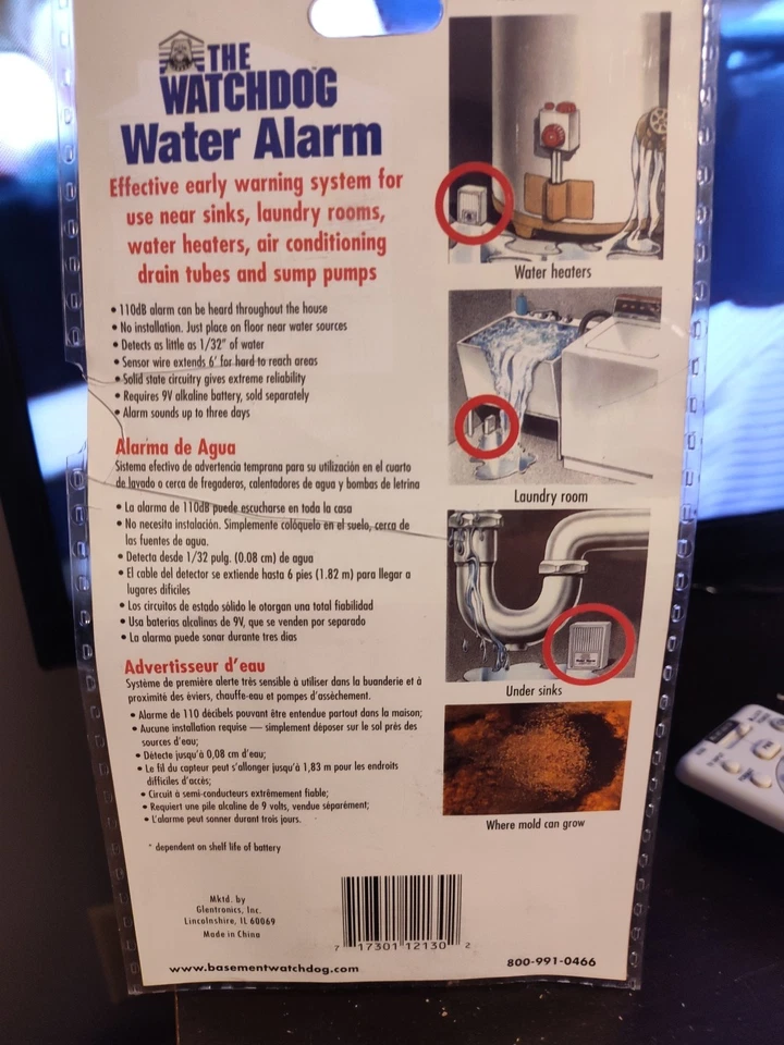 !!WATER LEAK DETECTOR!! Glentronics BWD-HWA Watchdog Water Alarm - White - Image 2 of 4